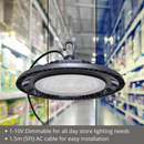 LeVanier 100-277V 240W 38400Lm UFO LED High Bay 160 Lumens Per Watt Dimmable 5Ft Cable IP65 ETL/cETL DLC Daylight Stadium Warehouse Work Shop (5000K)