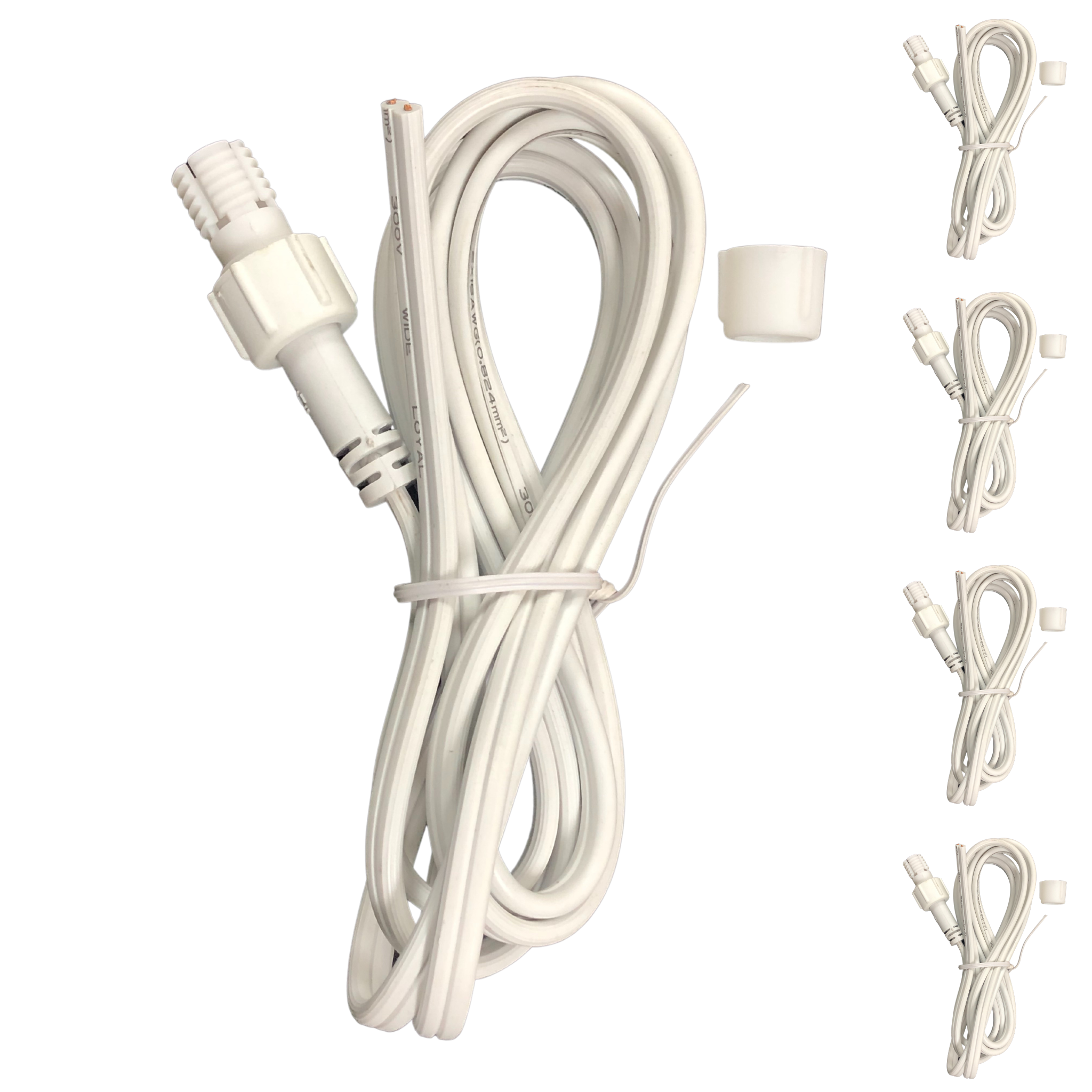 Flexilight 5Pack Power Cord For Rope Light Incandescent 3/8 10mm 2Wi