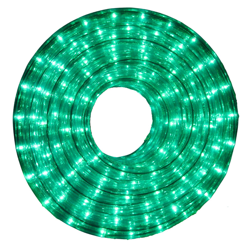 Flexilight 150Ft Rope Light 120V 2-Wire 1/2” 13mm Incandescent Bulbs (Green)