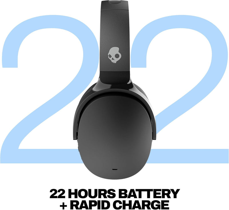 Skullcandy Hesh ANC Wireless Over-Ear Bluetooth Headphones with 4-Mic Noise Cancelling, 22H Battery, True Black