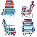 Tommy Bahama Backpack Beach Chair, 2-pack | 5-Position Adjustable | Padded Straps | Insulated Pouch | Red