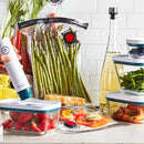 Zwilling Fresh & Save La Mer 16-Piece Vacuum Food Storage Set with BPA-Free Glass & Plastic Containers and Rechargeable Pump