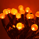 Flexilight 50 Count Faceted G12 Raspberry LED String Light Set 25Ft Green Wire Outdoor Decoration Christmas Tree Patio Garden Yard UL Listed (Amber)