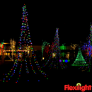 Flexilight 50 Count Faceted G12 Raspberry LED String Light Set 25Ft Green Wire Outdoor Decoration Christmas Tree Patio Garden Yard UL Listed (Purple)