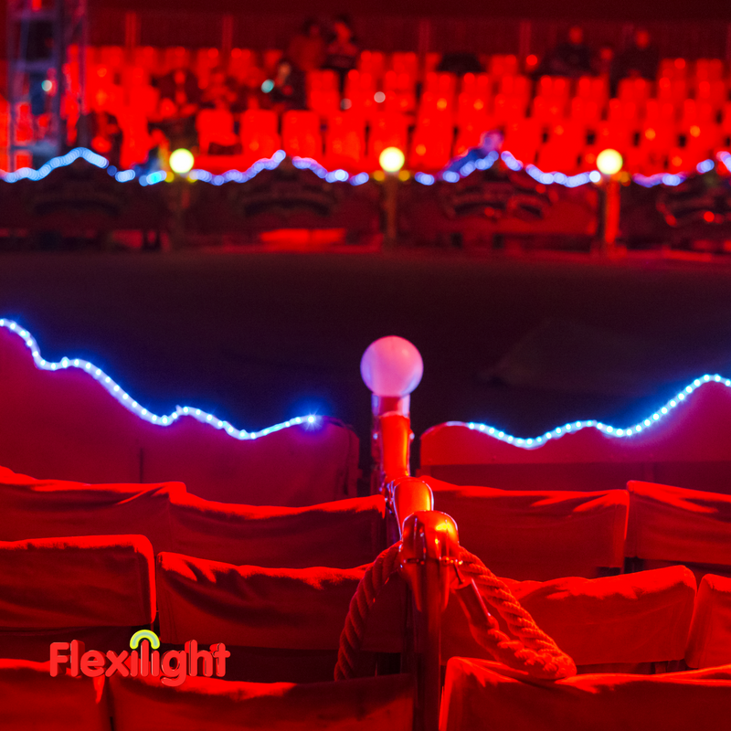 Flexilight 150Ft Rope Light 120V 2-Wire 1/2” 13mm Incandescent Bulbs (Red)