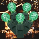Flexilight 50 Count Faceted G12 Raspberry LED String Light Set 25Ft Green Wire Outdoor Decoration Christmas Tree Patio Garden Yard UL Listed (Green)