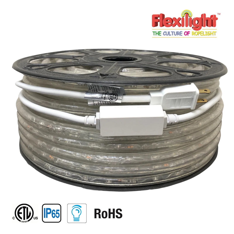 Flexilight LED Rope Light 120V 2-Wire 3/8" 10mm Diameter 45m 150Ft Indoor Outdoor ETL cETL 2700K