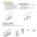 LeVanier 2-Pack 2Ft Linear High Bay 120-347V Wattage Settable 125W-150W-165W 140LPW 5000K