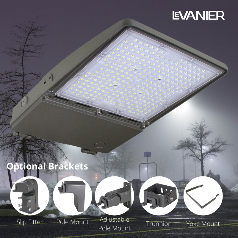 LeVanier LED Shoebox Light 347V (277-480V) 200W 26000Lm IP65 ETL/cETL DLC Daylight 5000K Parking Lot Street Park Garden Playground Backyard Outdoor