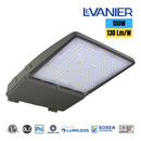 LeVanier LED Shoebox Light 347V (277-480V) 150W 19500Lm IP65 ETL/cETL DLC Daylight 5000K Parking Lot Street Park Garden Playground Backyard Outdoor