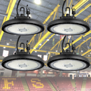 LeVanier 4-Pack 100-347V 200W UFO LED High Bay Lights - 32,000 Lumens, 160 Lm/W, Dimmable, IP65 Rated, 5Ft Cable, DLC Certified, Day Light 5000K