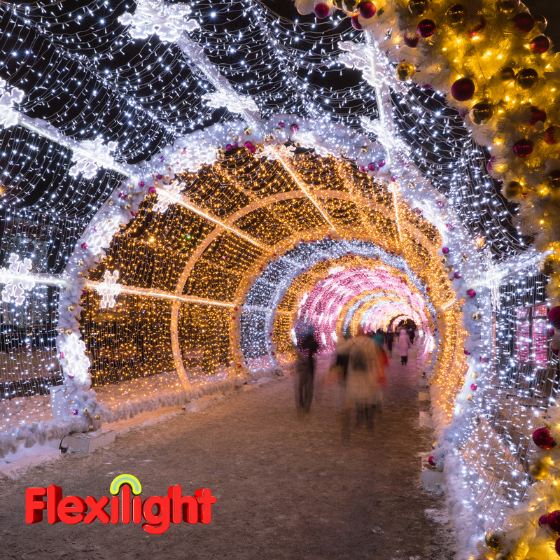 Flexilight 50 Count Faceted G12 Raspberry LED String Light Set 25Ft Green Wire Outdoor Decoration Christmas Patio Garden Yard UL Listed (Warm White)