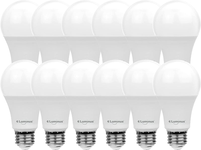 Luminus 12-Pack A19 LED Bulb 15W 100W Equivalent Daylight Non-Dimmable 15,000 Hour Lifetime E26 Base | 5000K