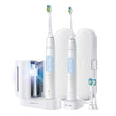 Philips Sonicare Optimal Clean Rechargeable Electric Toothbrush White with UV Sanitizer HX6829/73