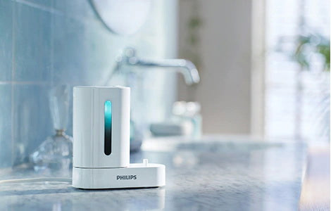 Philips Sonicare Optimal Clean Rechargeable Electric Toothbrush White with UV Sanitizer HX6829/73