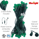 Flexilight 50 Count Faceted G12 Raspberry LED String Light Set 25Ft Green Wire Outdoor Decoration Christmas Tree Patio Garden Yard UL Listed (Green)